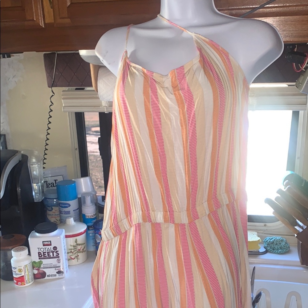 Matilda Jane Pink and Cream Halter Jumpsuit
